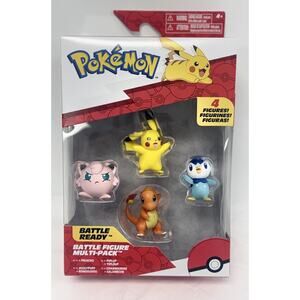Pokemon Battle Ready 4-Figure Multi-Pack 4 Pikachu Charmander Jigglypuff Piplup